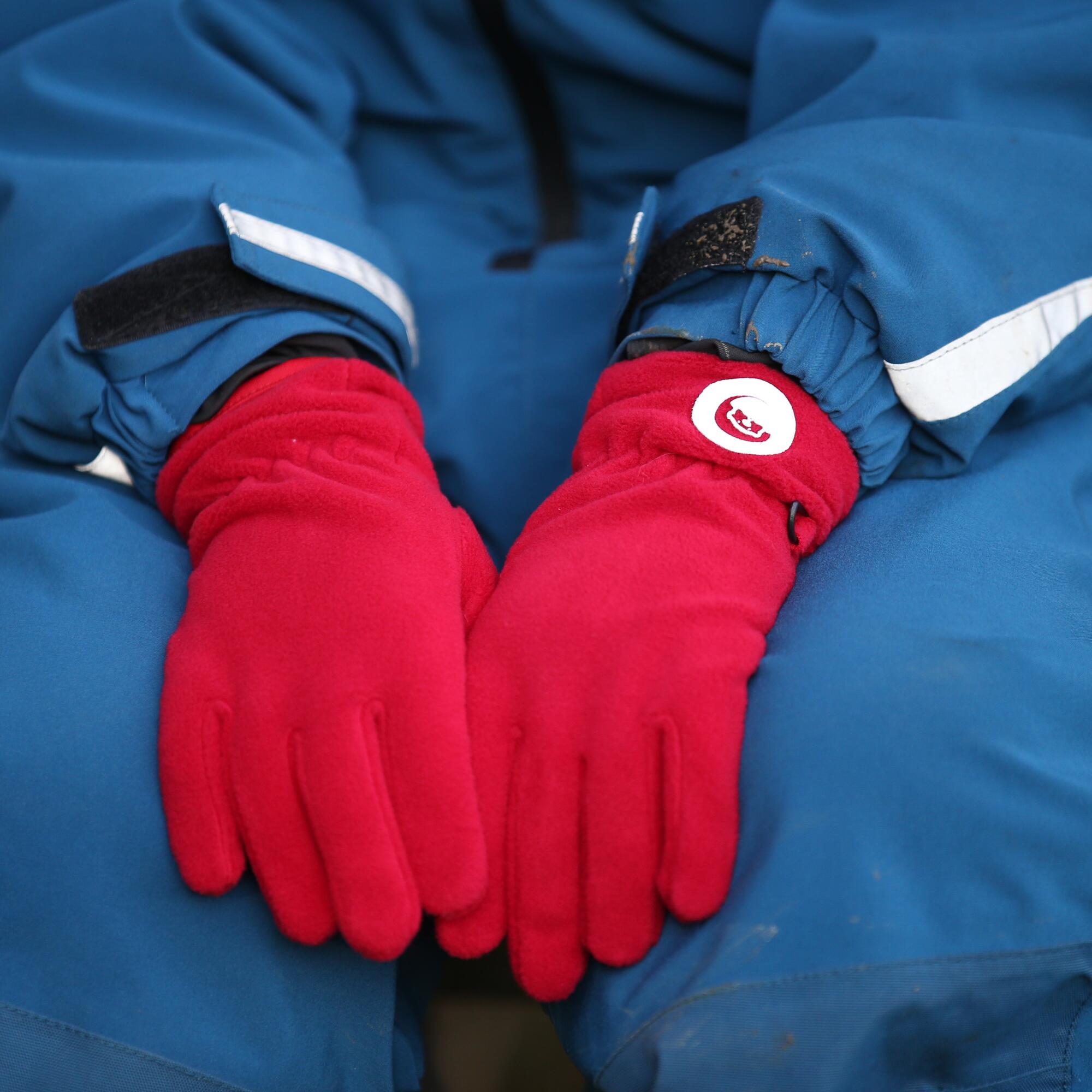 Cosy Cub Fleece Gloves Red SPOTTY OTTER Decathlon