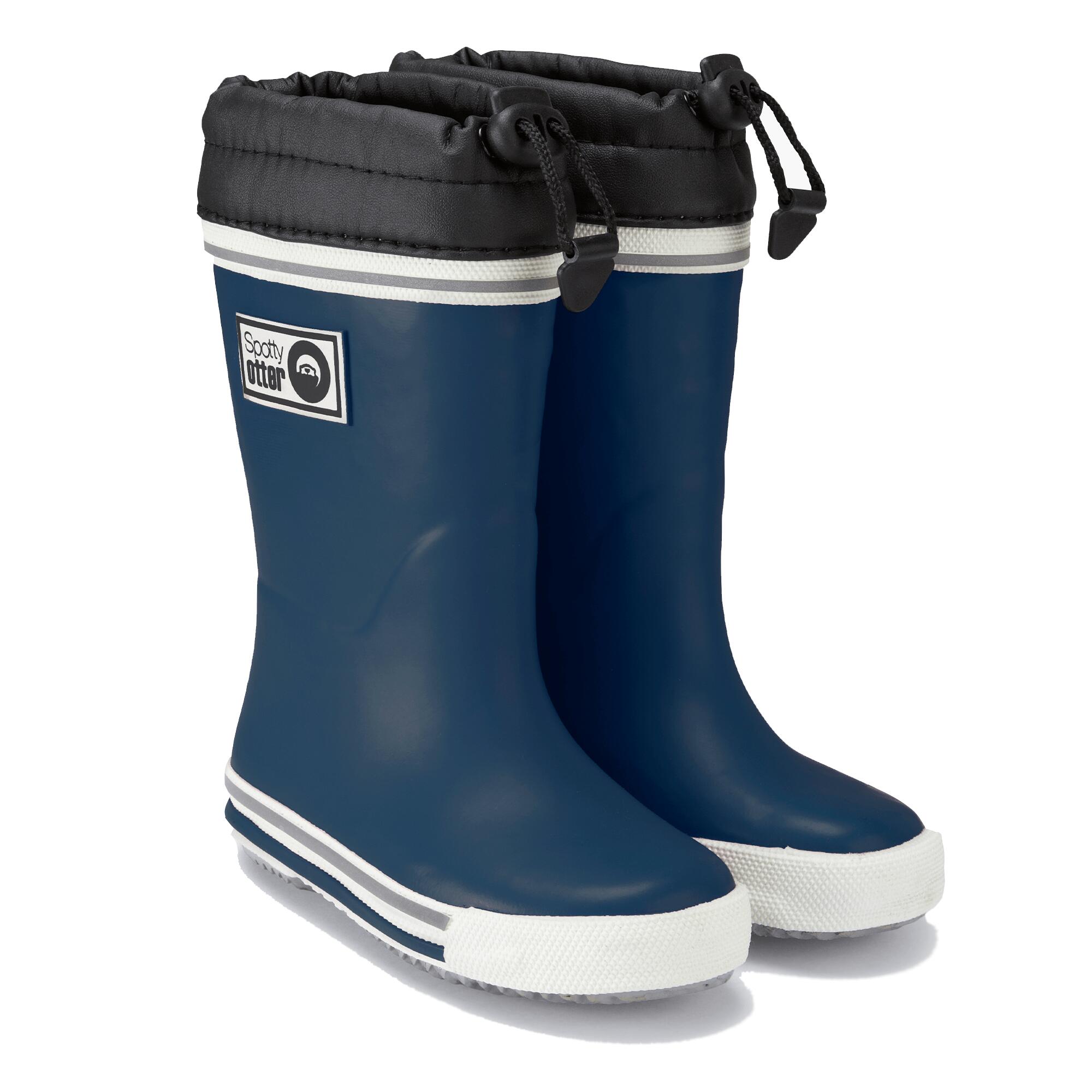 SPOTTY OTTER Spotty Otter Forest Leader Fleece Lined Wellies Navy