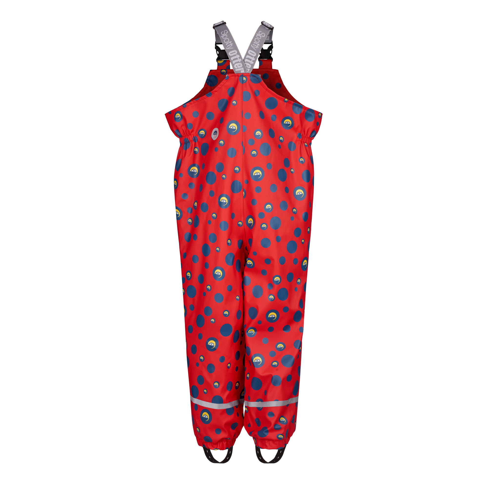 Spotty Otter Forest Leader Fleece Lined Printed Dungarees Red Dot Print 2/7