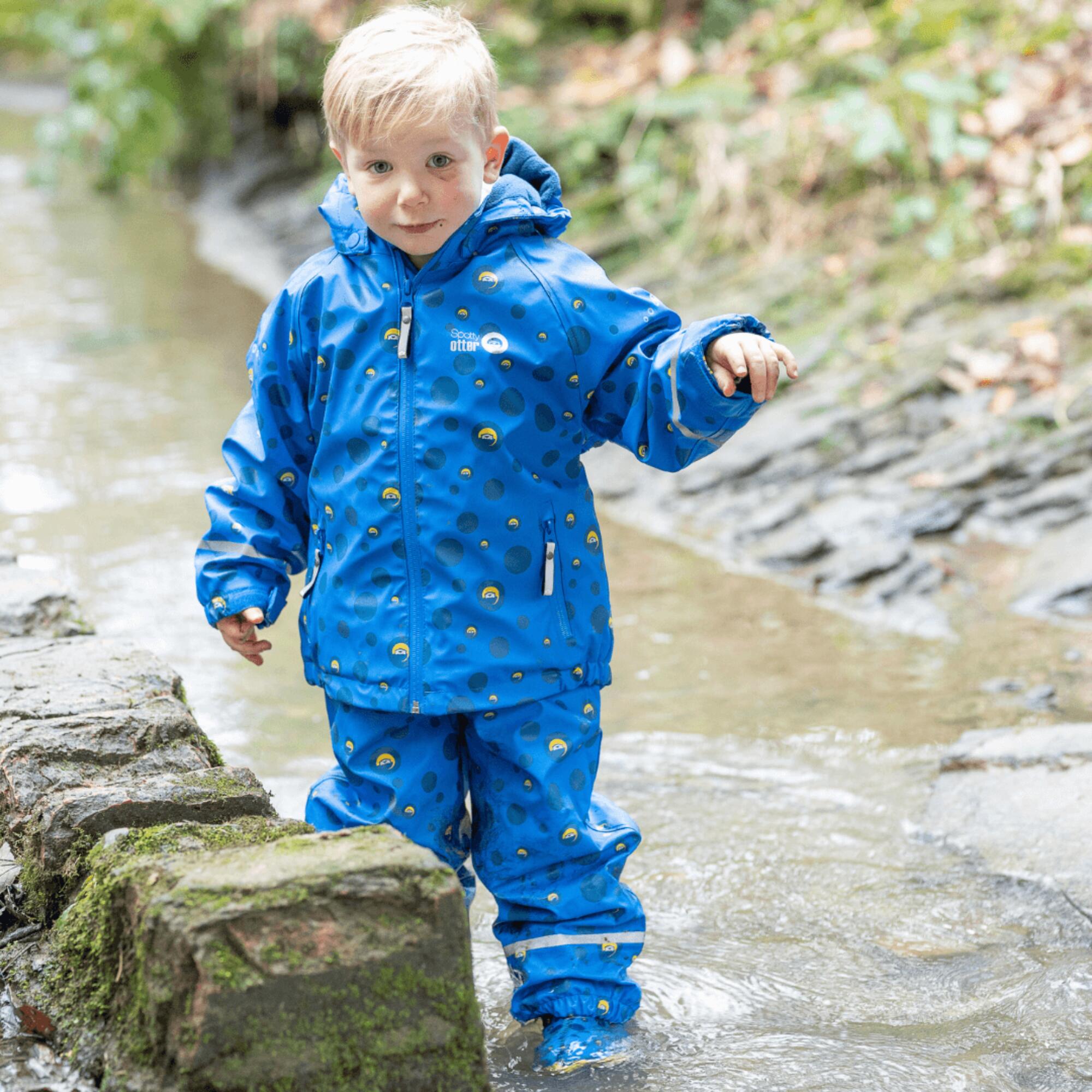 Spotty Otter Forest Leader Fleece Lined Printed Jacket Blue Dot Print 5/7