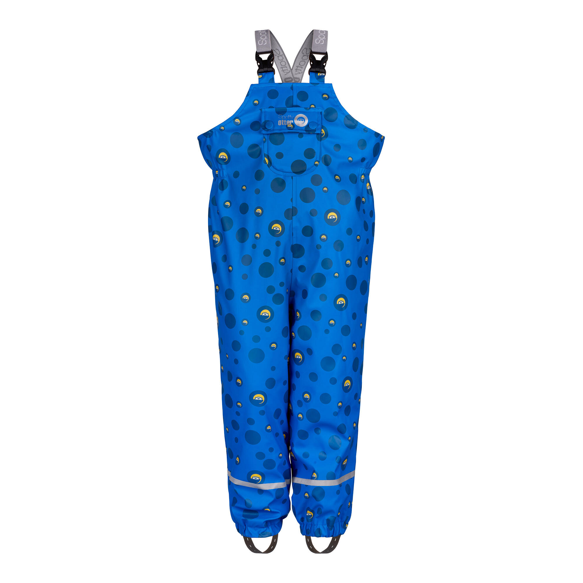 SPOTTY OTTER Spotty Otter Forest Leader Fleece Lined Printed Dungarees Blue Dot Print