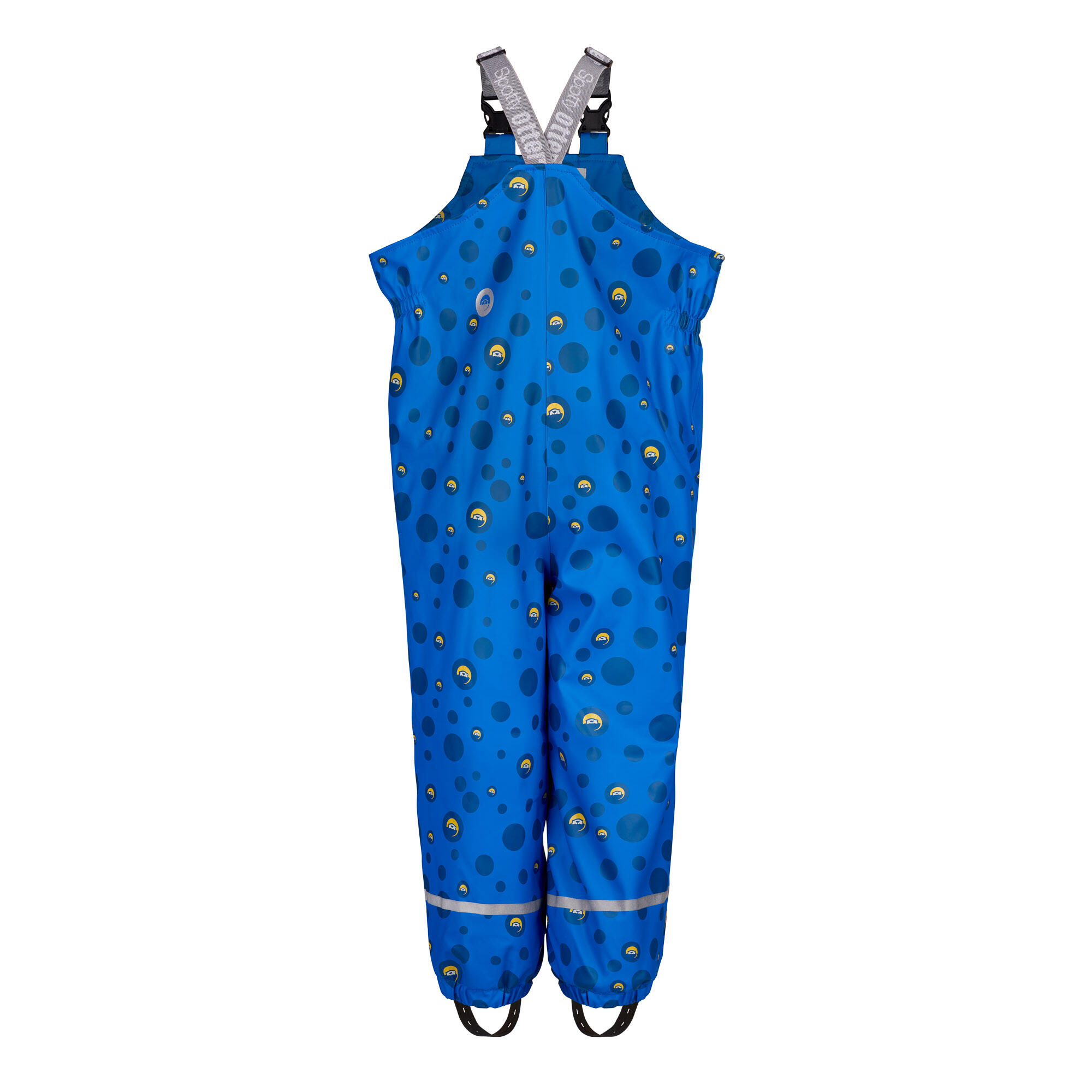 Spotty Otter Forest Leader Fleece Lined Printed Dungarees Blue Dot Print 2/7