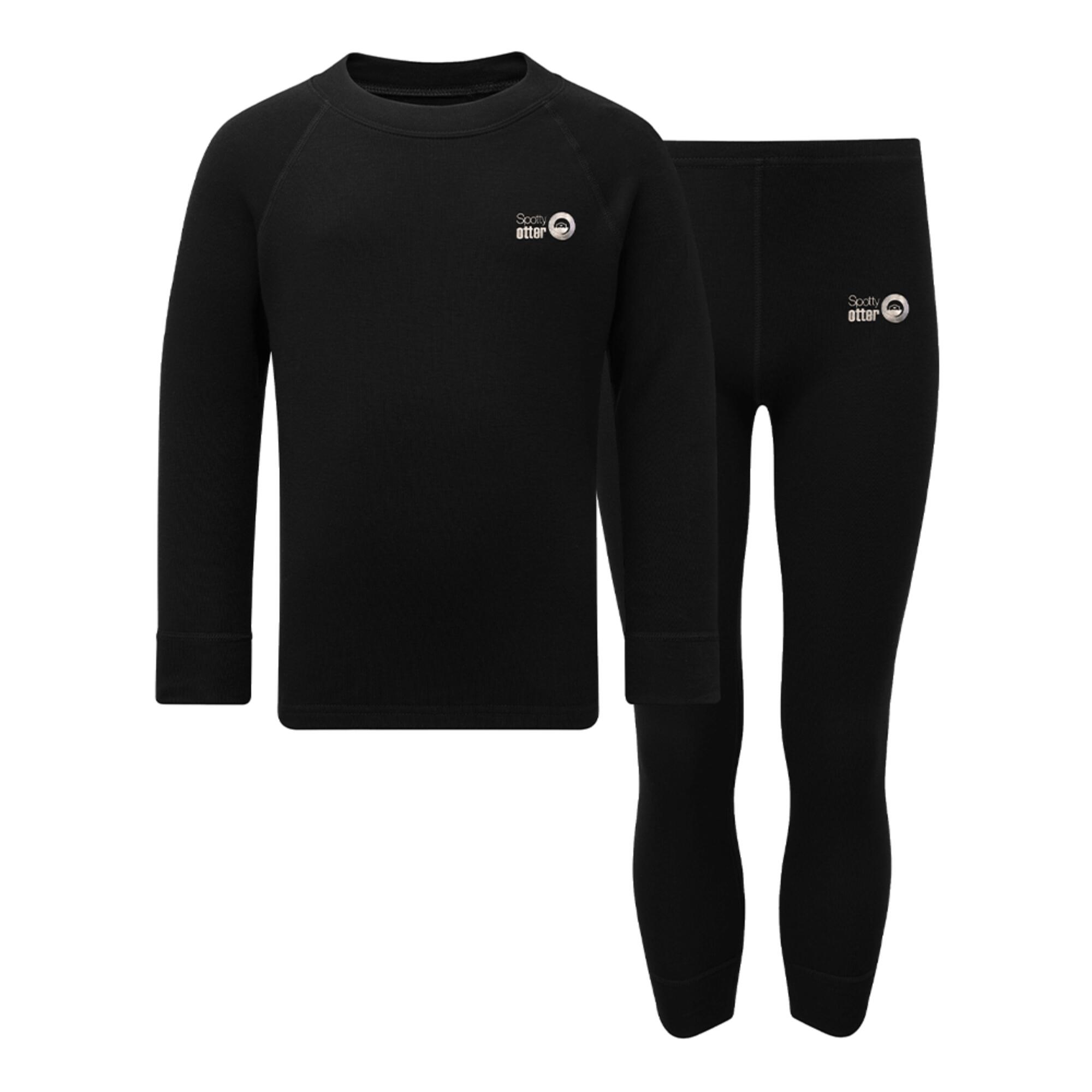 SPOTTY OTTER Cosy Cub Baselayer Set - Black