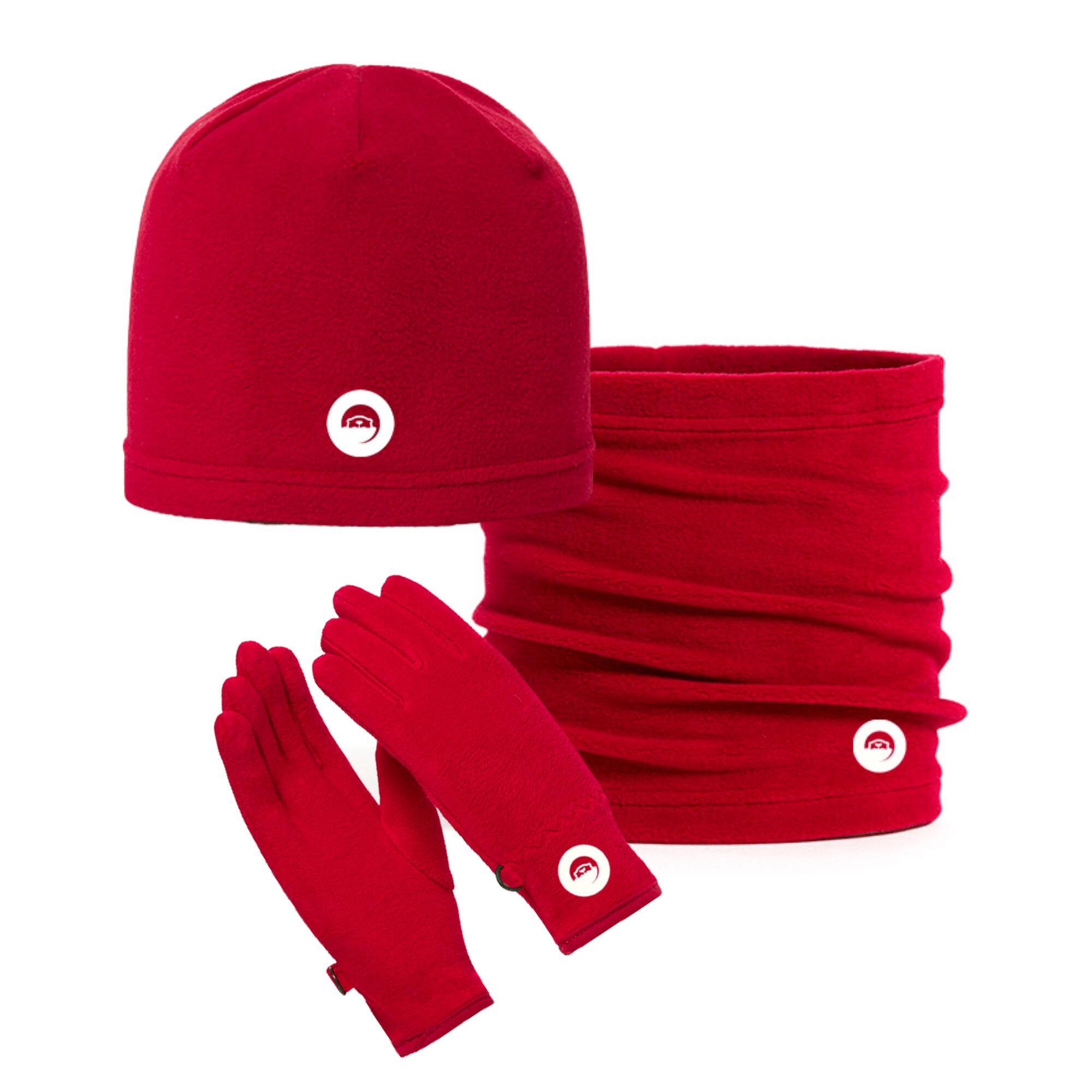 SPOTTY OTTER Cosy Cub Fleece Set - Red