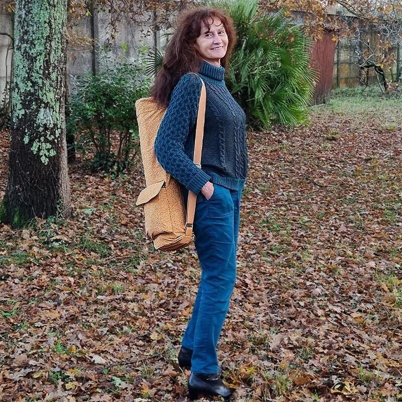 Sac de sport, tapis de yoga, Pilates et fitness en cuir de liège 74 x 18 cm