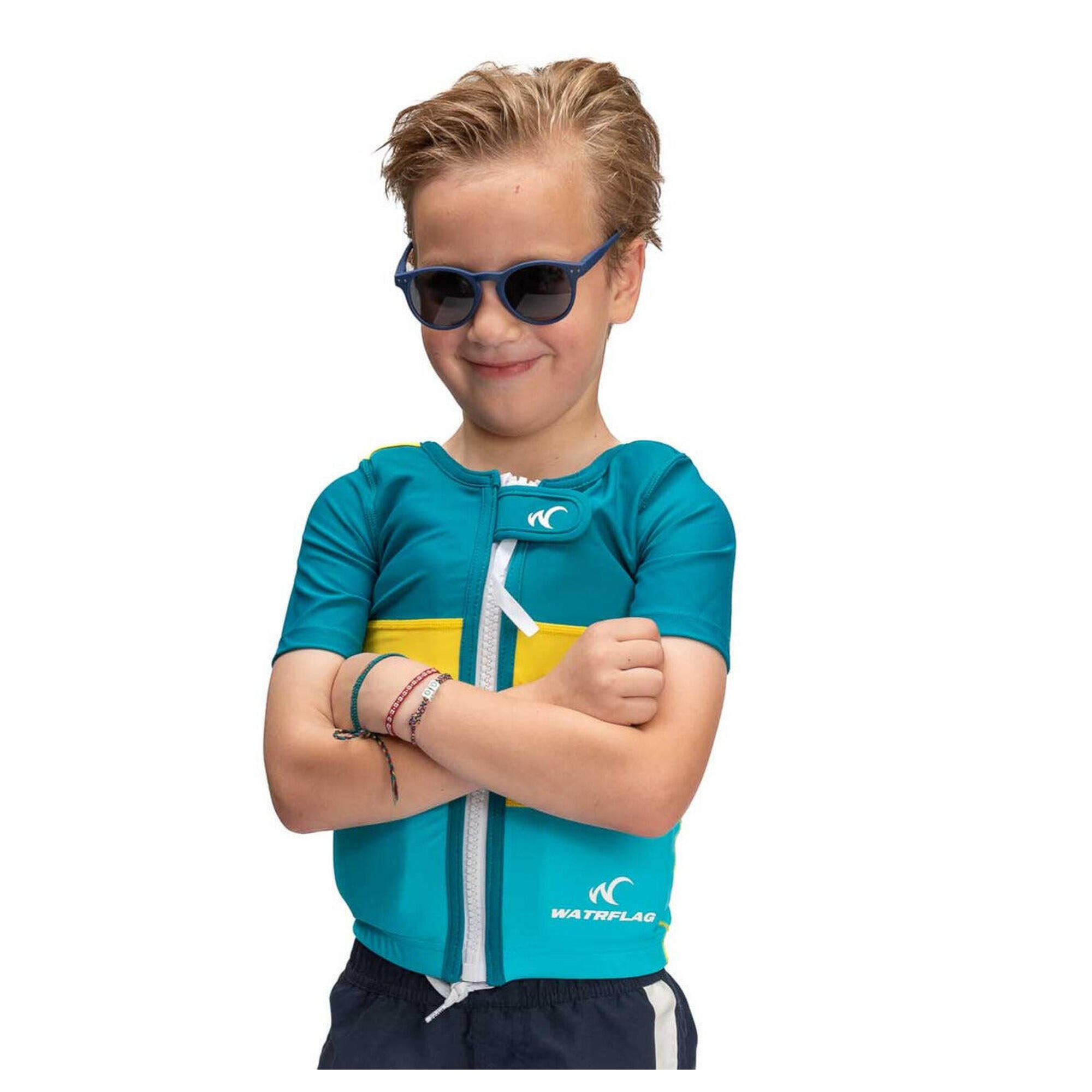 Watrflag - Gilet De Natation Fréjus Avec Manches Swimvest- Résistant Aux Uv - Enfants - Gilet De Natation - Bleu|vert - 34 2xs - Decathlon