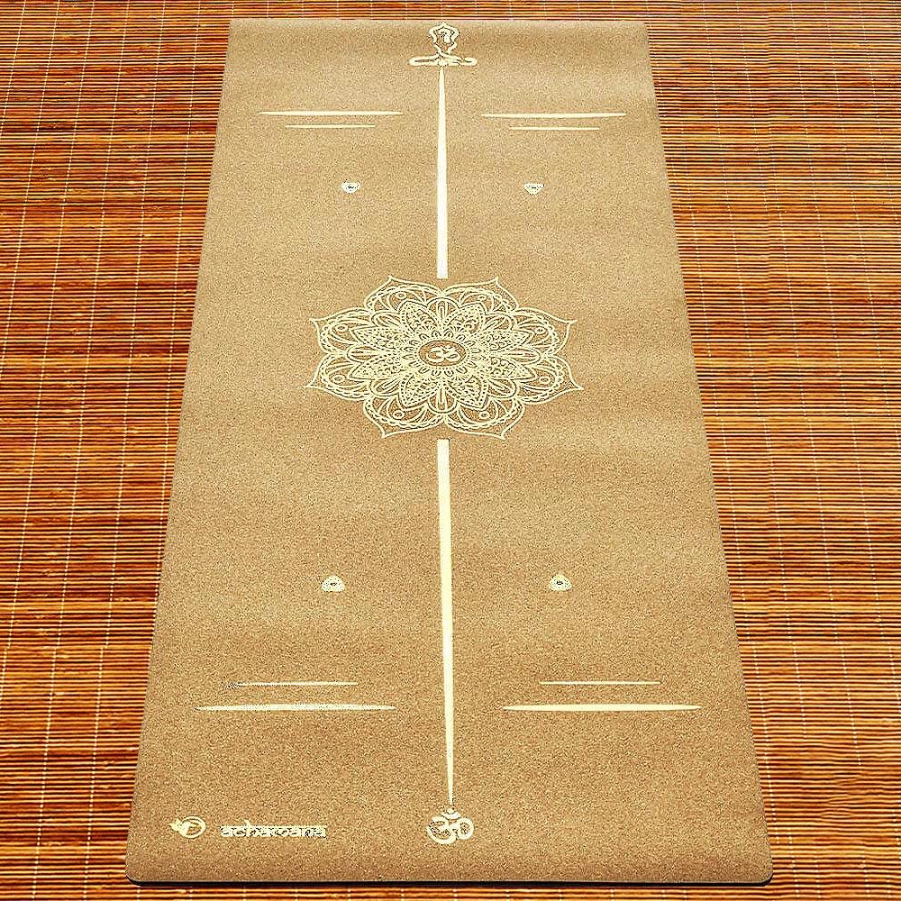 Esterilla de yoga caucho y corcho 5 mm Mandala Bodylines + bolsa de microfibra 2/7