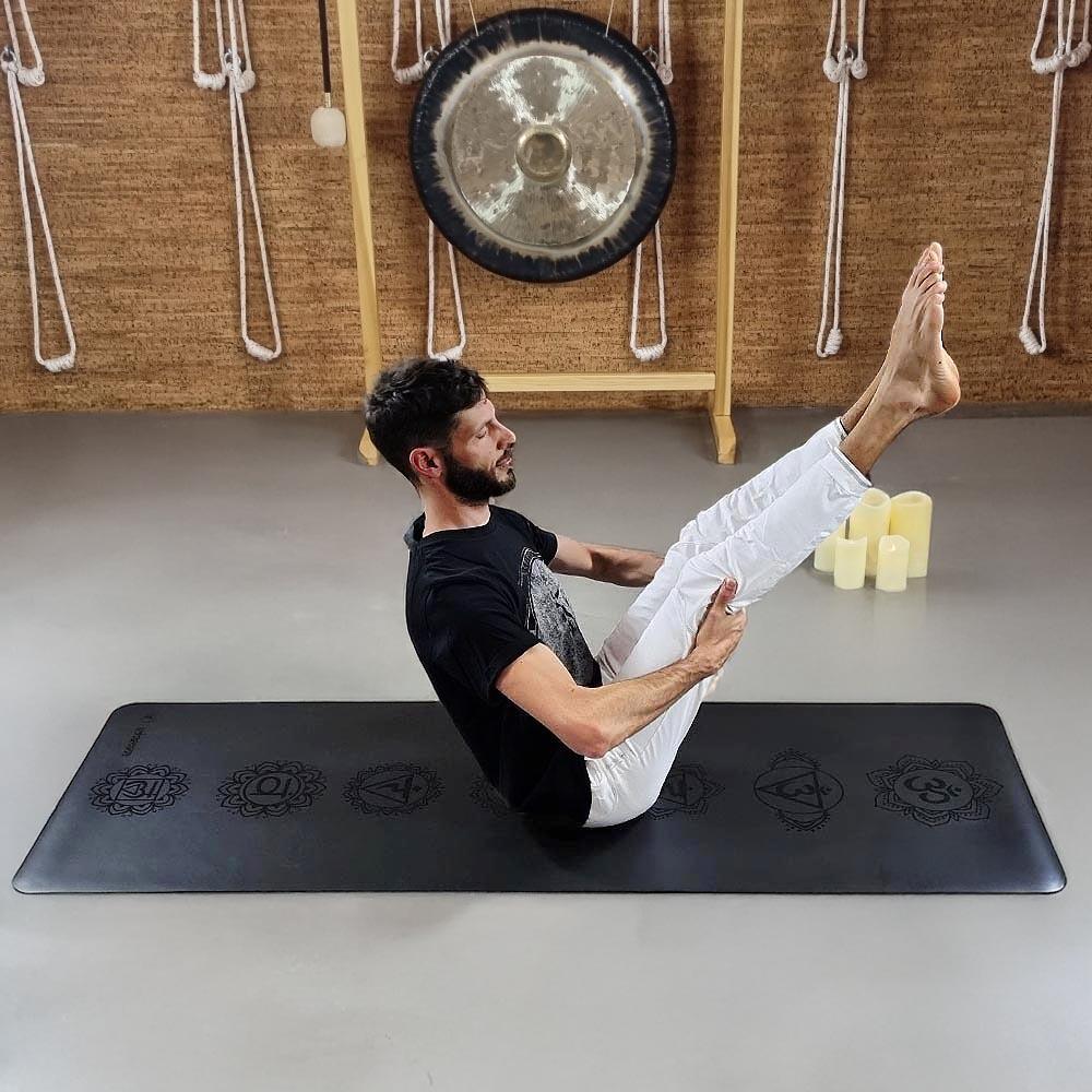 Tapete de yoga de goma y corcho 5mmx68cmx1,85m - 7chakras 6/7