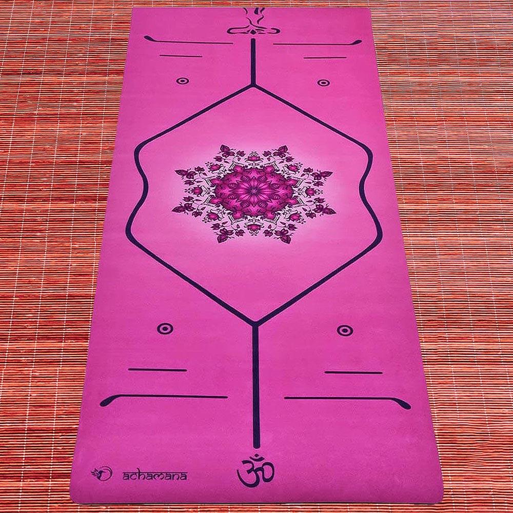 Tapete de yoga ecológica, nueva generación 3 capas 6mm líneas posturales 2/6