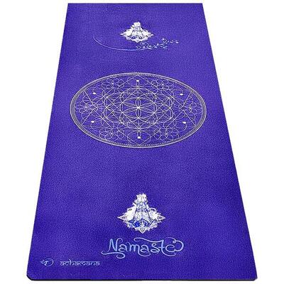 Yogamat, nieuw concept met 3 lagen - 6mmx68cmx1,83m - namasté indigo