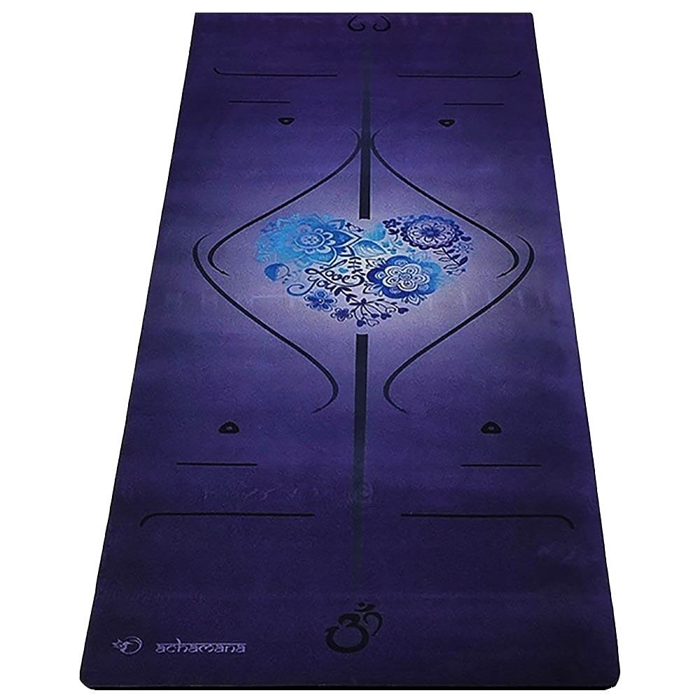 Achamana - Tapis De Yoga Écologique Nouveau Concept 3 Plis 6 Mm - Lignes De Position - Tapis De Yoga - Bleu - 183 Cm - Decathlon