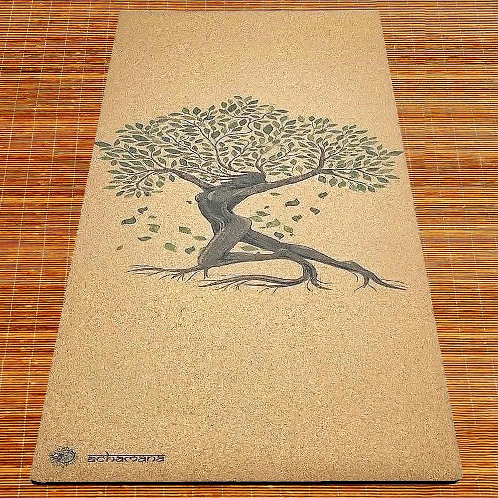 Tappeto yoga in gomma e sughero 5mmx68cmx1,83m - Albero della vita 3/7