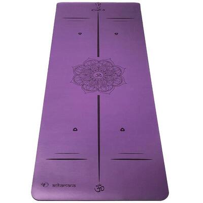 Yogamat pro rubber & kunstleer 5mmx68cmx1,85m mandala, droge of natte handen