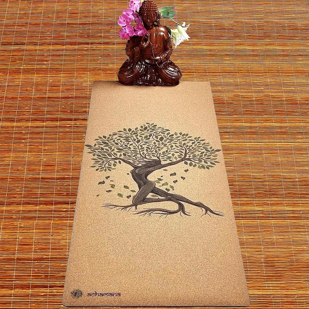 Tappeto yoga in gomma e sughero 5mmx68cmx1,83m - Albero della vita 2/7