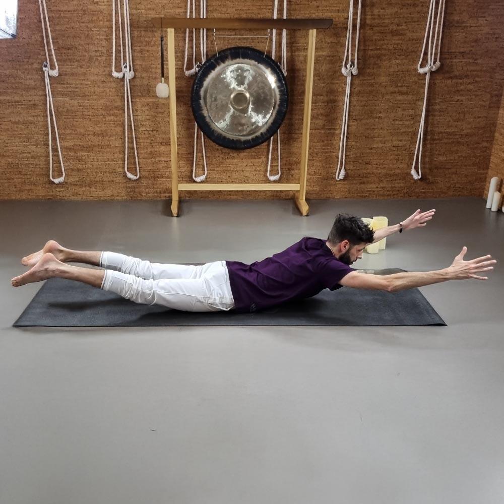 Tapete de yoga Goma-Jute XL 6mmx66CmX2,10m - ecodiseño artesanal gris 3/5