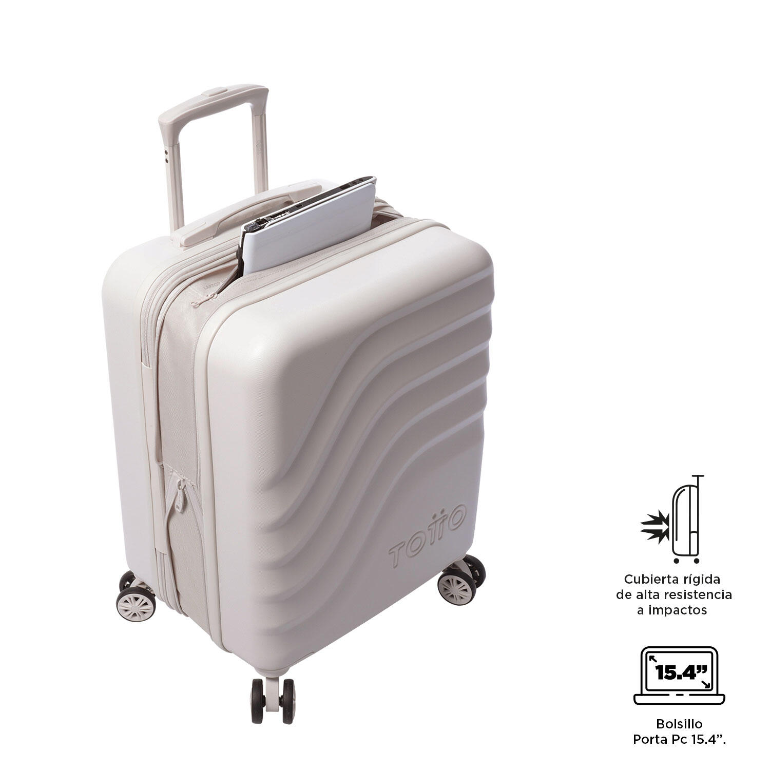 Totto Maleta de cabina Bazy+ Expandible White Sand Policarbonato 39.5 x 54.5 x 5/5