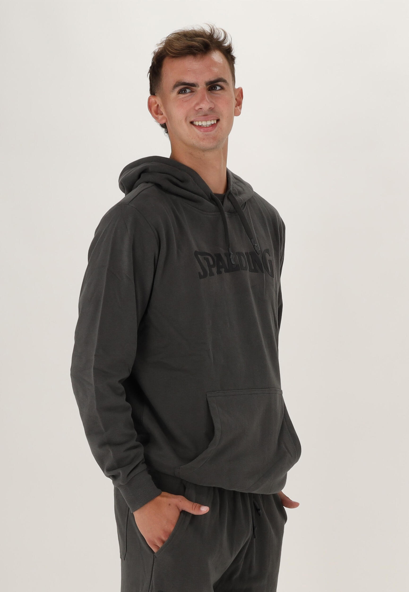 HOODIE HOMME DE BASKET charcoal-black Spalding 4/5