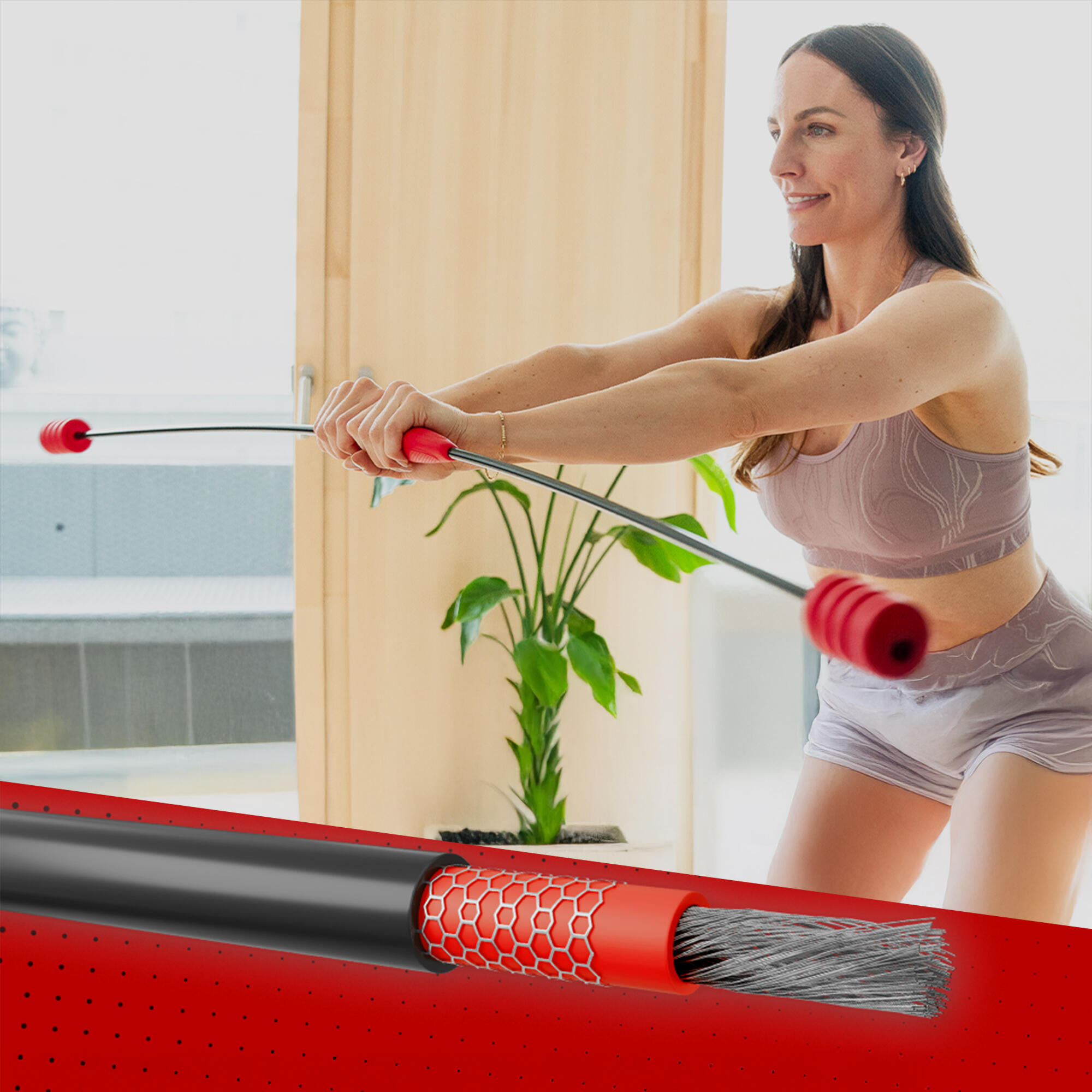 Barre D'exercice Flexible, Barre de Résistance Flexible, Barre de Résistance de Torsion et de Flexion, Bâton D'entraînement Flexible, Barre D'entraînement pour Entraînement des Mains et Doigts, 15 lbs