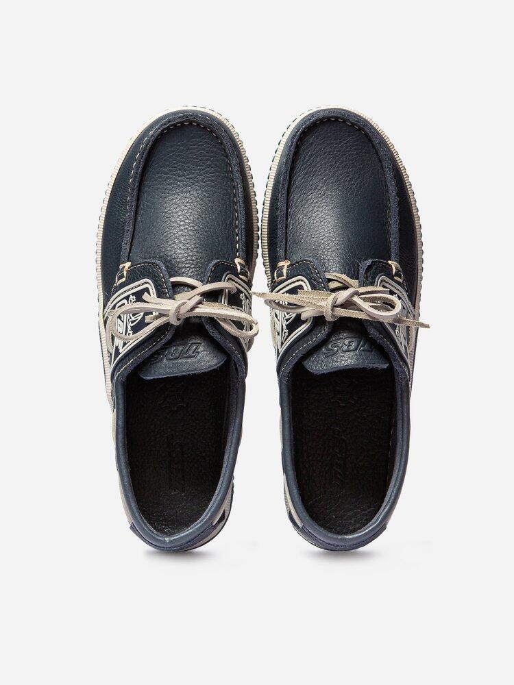Chaussures bateau Homme 1973 - GLOBEK Marine / Chambray 3/4