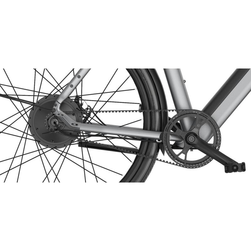 Vélo électrique DAY SPORT Cargo Gris 28'' 80km 460Wh Courroie, PB AV+AR