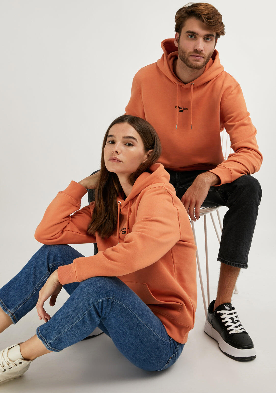 Felpa basic D. Franklin Mid Logo Hoodie Volcano 4/4