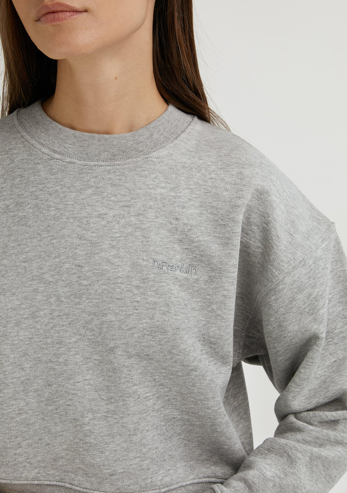 Felpa basic D. Franklin Embroidery Logo Cropped Crew Neck Sweatshirt 3/5