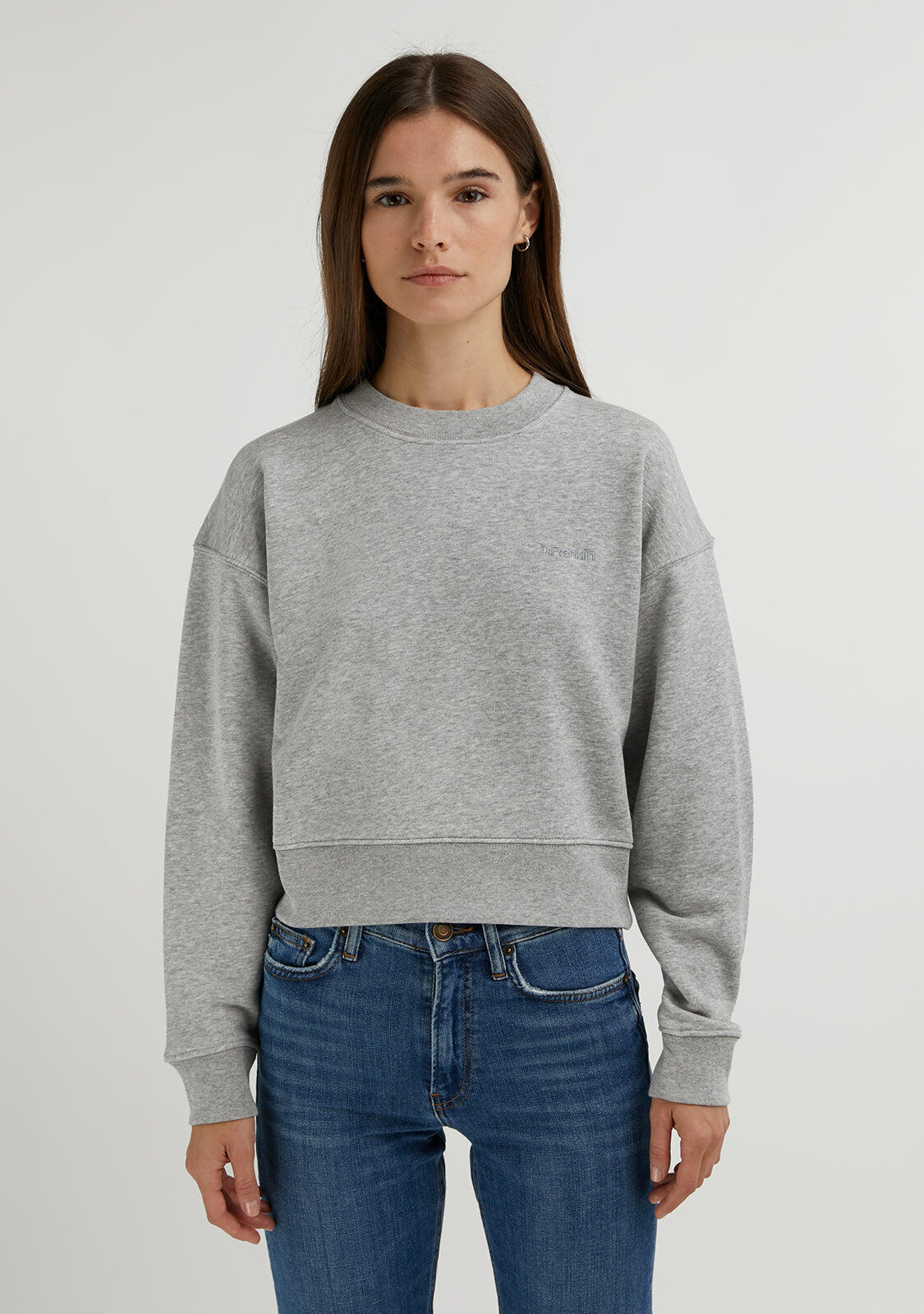 Felpa basic D. Franklin Embroidery Logo Cropped Crew Neck Sweatshirt 4/5
