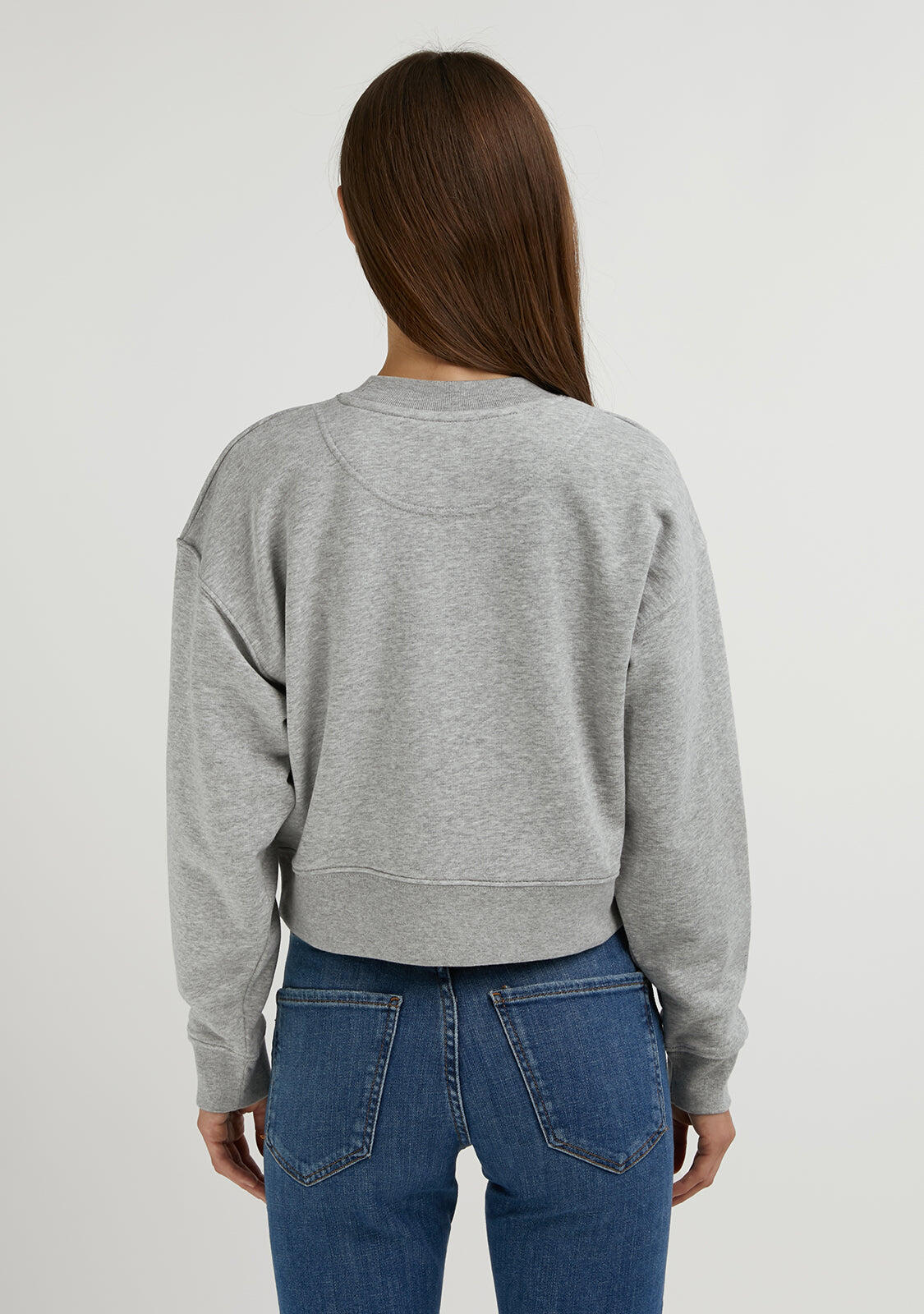 Felpa basic D. Franklin Embroidery Logo Cropped Crew Neck Sweatshirt 5/5