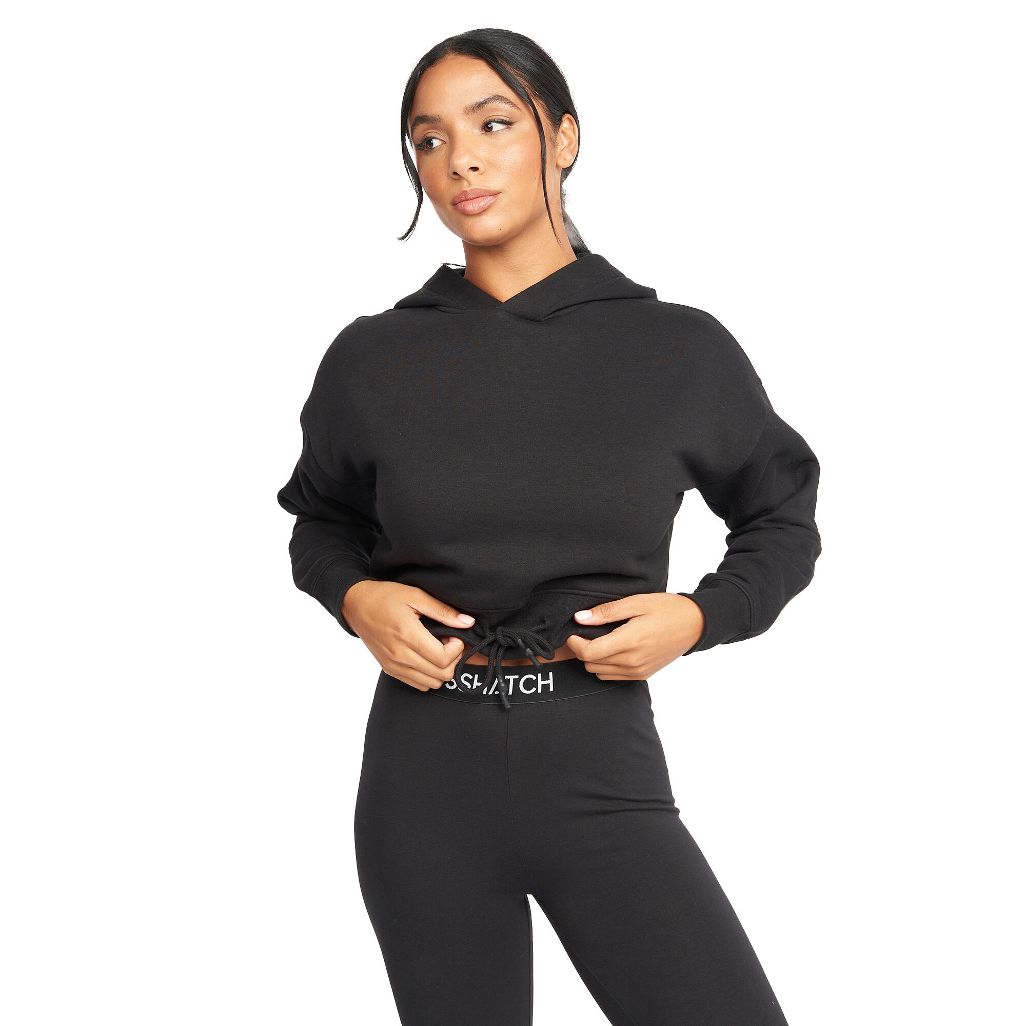 Womens/Ladies Jacklight Hoodie (Black) 3/4