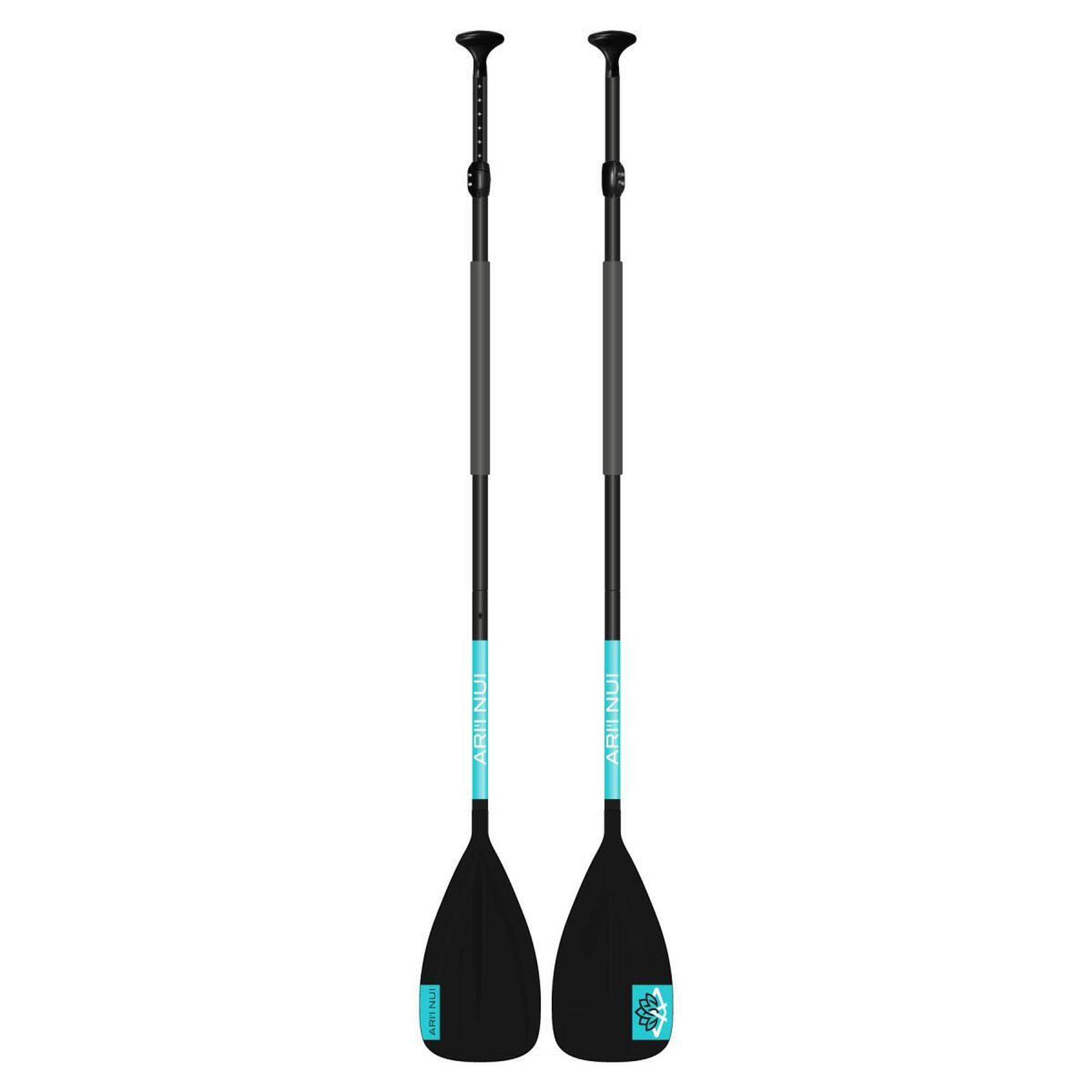 Ariinui - Pagaie Ajustable Paddle 3 Pièces Polycarbonate/aluminium - Pagaie - Bleu|noir - 210 Cm - Decathlon
