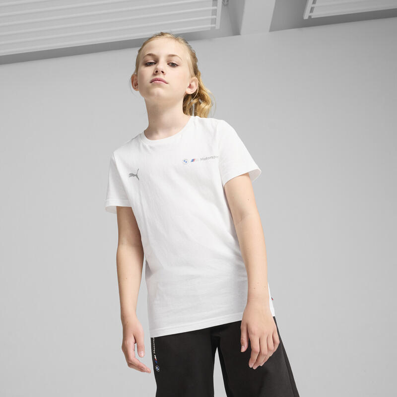 Tricou copii Puma Bmw Mms Kids Ess Logo Tee 2, Alb