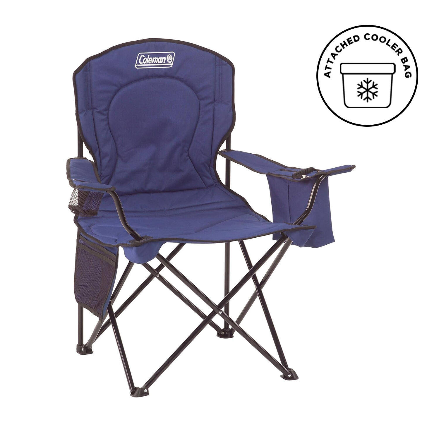 Coleman Broadband Quad Chair with Cooler, Lightweight Foldable and Portable Camping Chair (Blue) -  1