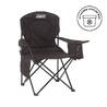 Foldable Camping Quad Armchair With Built-In Can Cooler, Mesh Cup Holder & Side Pockets, Black