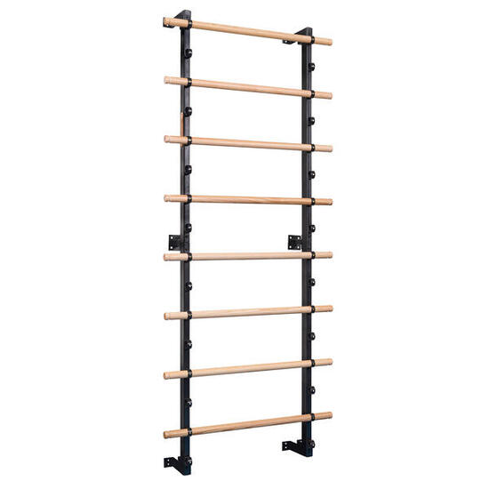 Sprossenwand XS 8 Sprossen Turnen Unisex Holz-Natur, Schwarz