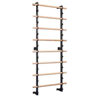 Sprossenwand XS 8 Sprossen Turnen Unisex Holz-Natur. Schwarz