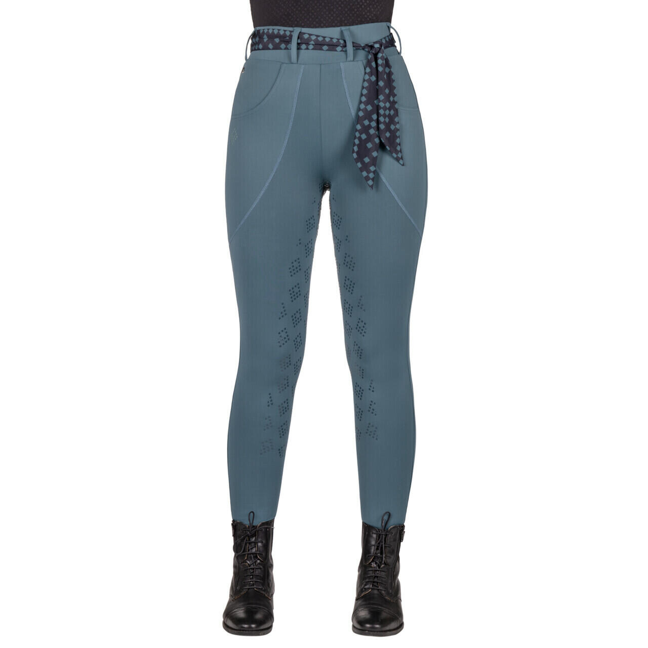 Qhp - Legging Équitation Femme Qhp Micah - Legging - Bleu - 38 - Decathlon