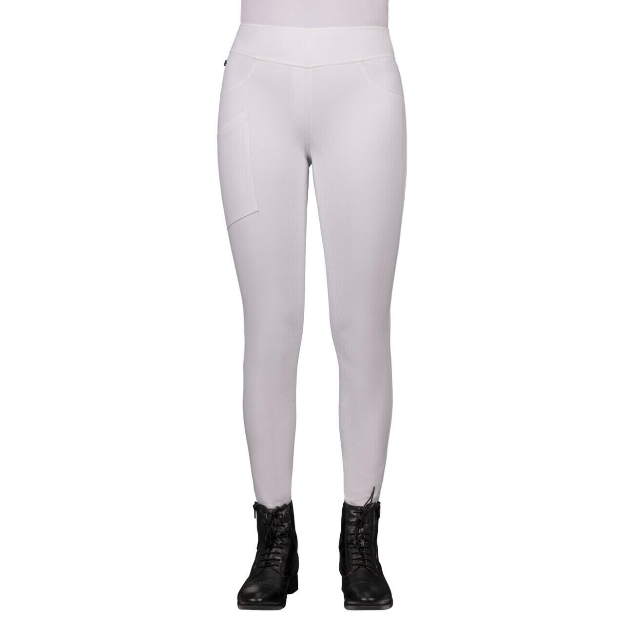Qhp - Legging Équitation Leg Grip Femme Qhp Kae - Legging - Blanc - 34 - Decathlon