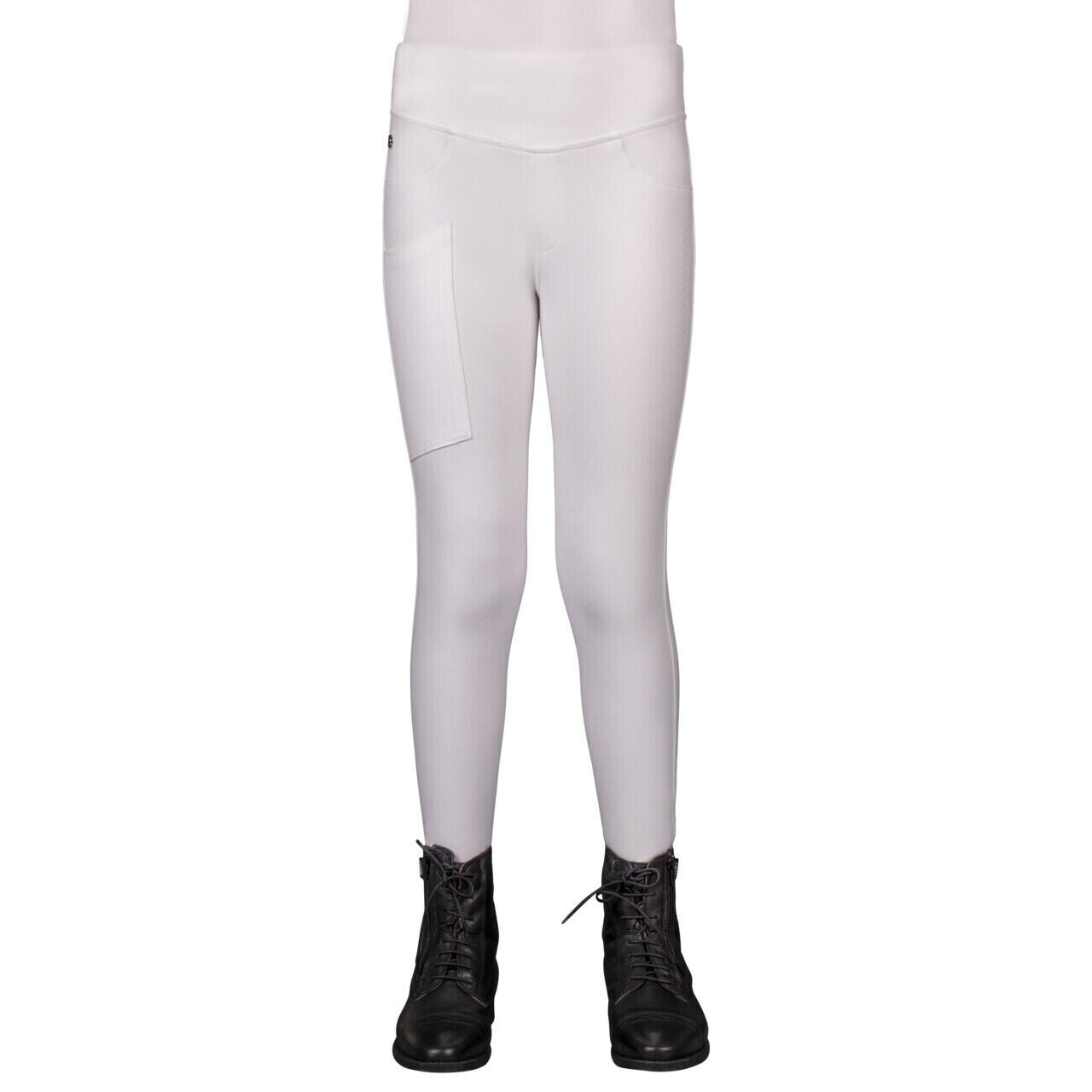 Qhp - Legging Équitation Leg Grip Enfant Qhp Kae - Legging - Blanc - 12 À 14 Ans - Decathlon