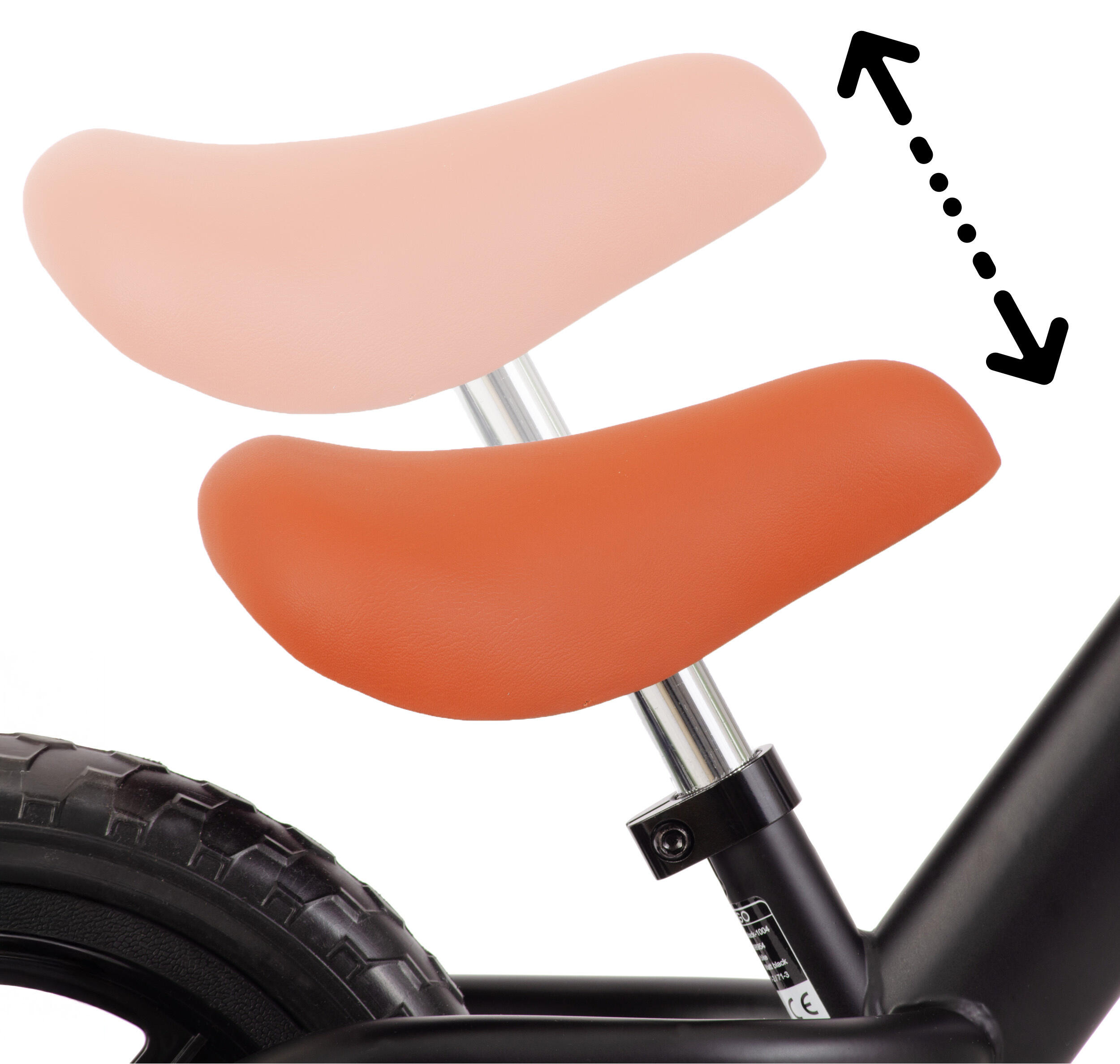 AMIGO Draisienne à 2 roues Hopper Loopfiets 12 Pouces Junior Noir mat 4/7