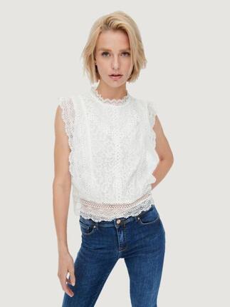 WOMEN'S Bandeau ONLKARO S/L LACE NOOS WVN WEISS