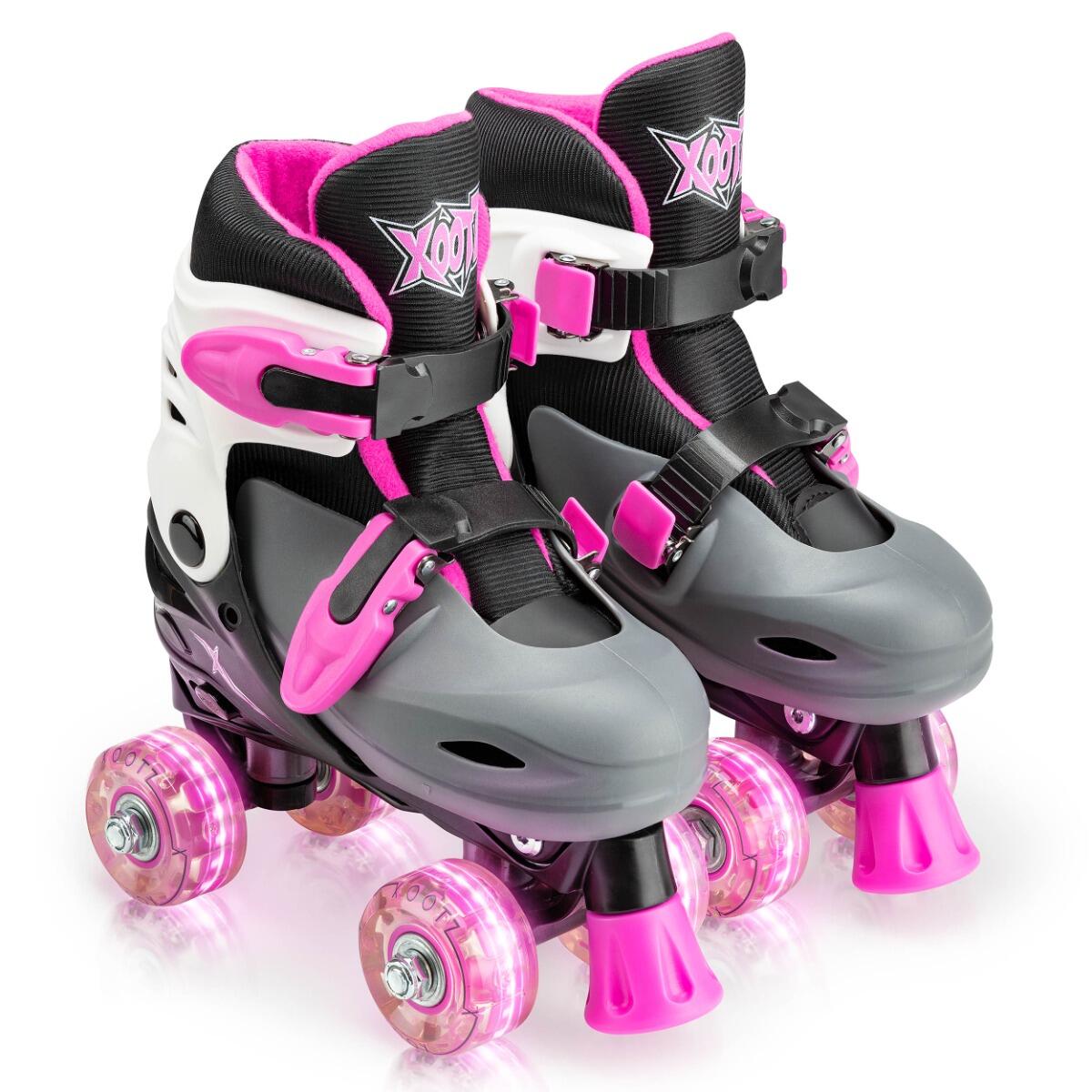 XOOTZ Xootz Kids Adjustable Quad Skates for Beginners, with Light Up LED Wheels