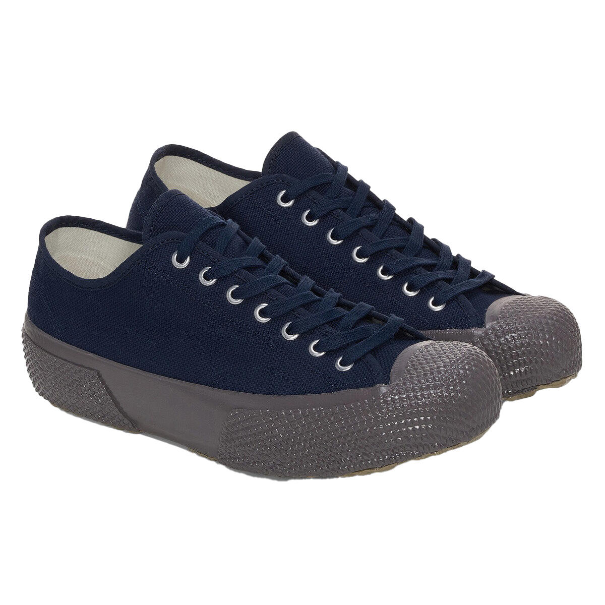 Unisex Adult 2434 Mil Spec Cotton Canvas Low Cut Trainers (Navy Marine/Grey) 1/4