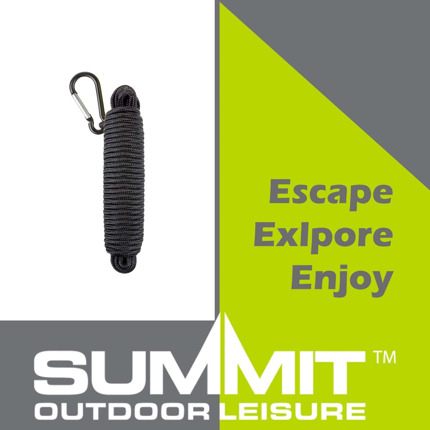 Carabiner Utility Rope Strong And Durable For Camping 15m x 0.5cm Black X 1 4/7