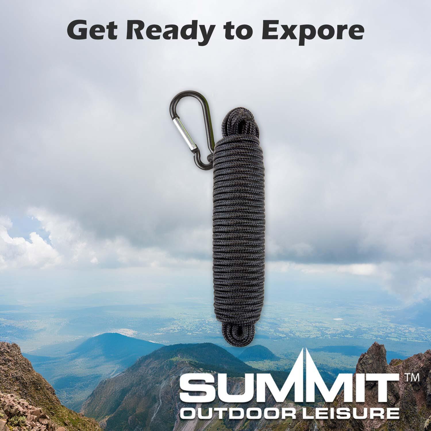 Carabiner Utility Rope Strong And Durable For Camping 15m x 0.5cm Black X 1 6/7