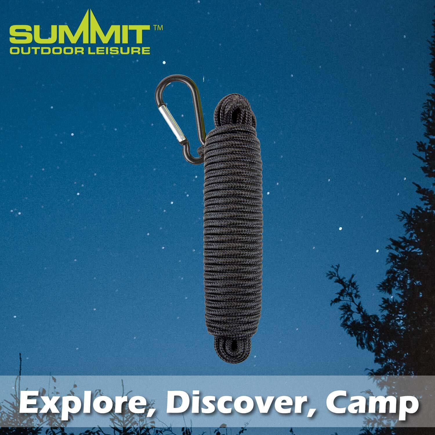 Carabiner Utility Rope Strong And Durable For Camping 15m x 0.5cm Black X 1 3/7