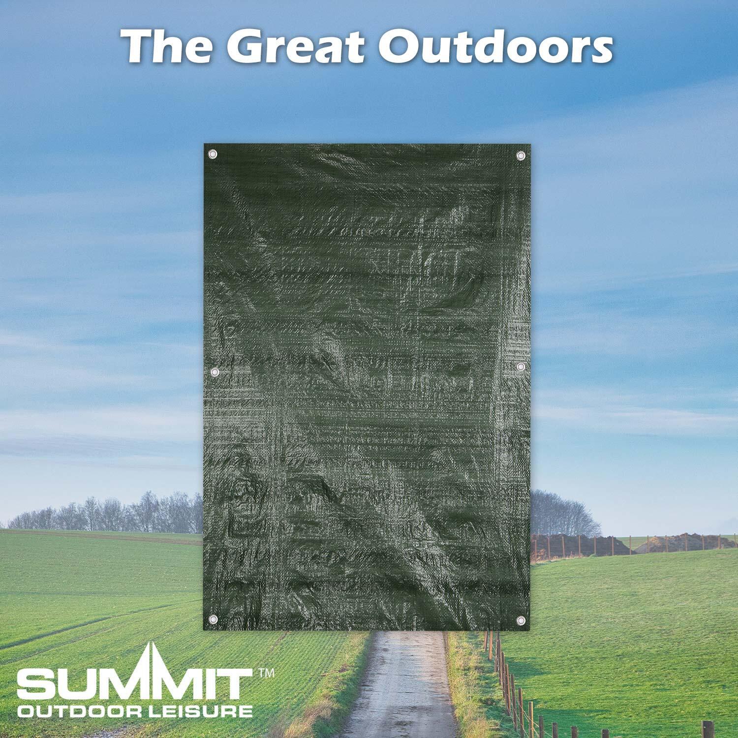 Camping Groundsheet Reinforced Eyelets Waterproof 300cm x 240cm Green X 1 7/7