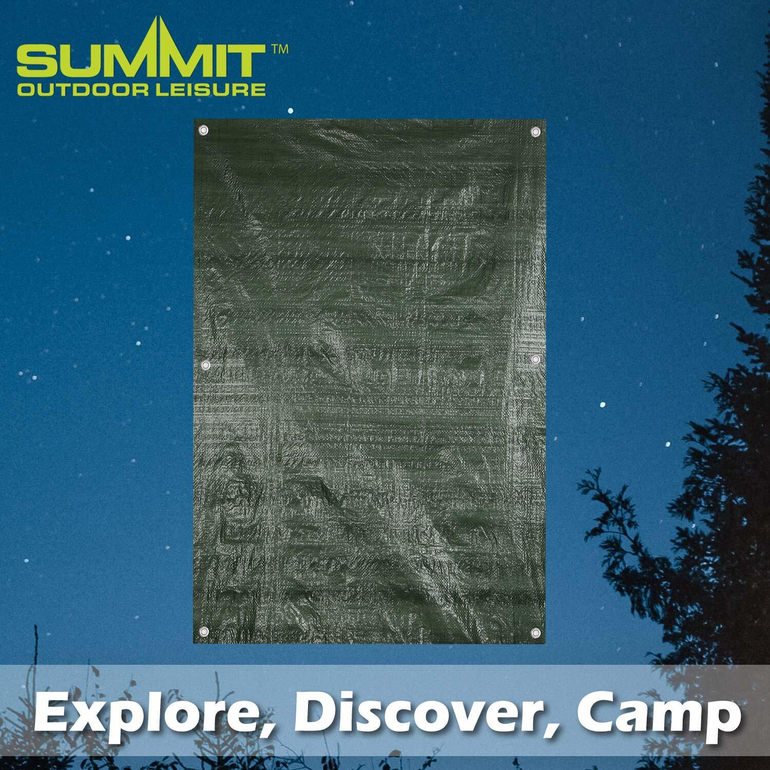 Camping Groundsheet Reinforced Eyelets Waterproof 300cm x 240cm Green X 1 3/7