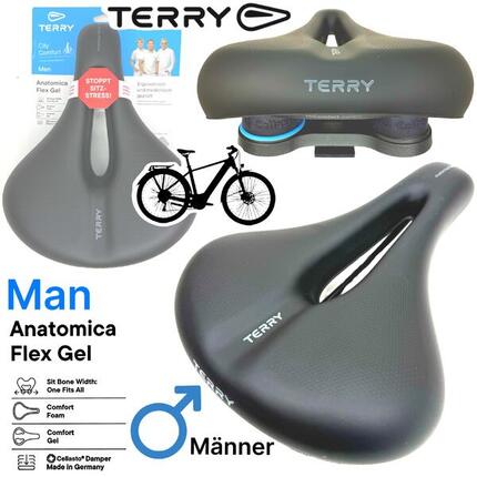 Terry Fahrradsattel Anatomica Flex Gel Max komfort City Tour E-Bike Herren
