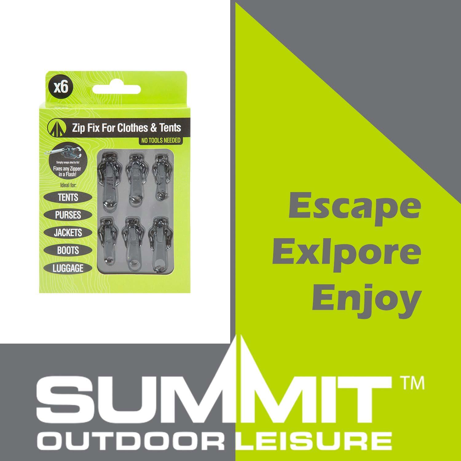 Zip Fix For Clothes/Tents For Camping 15cm x 10cm Black X 1 Pack of 6 4/7