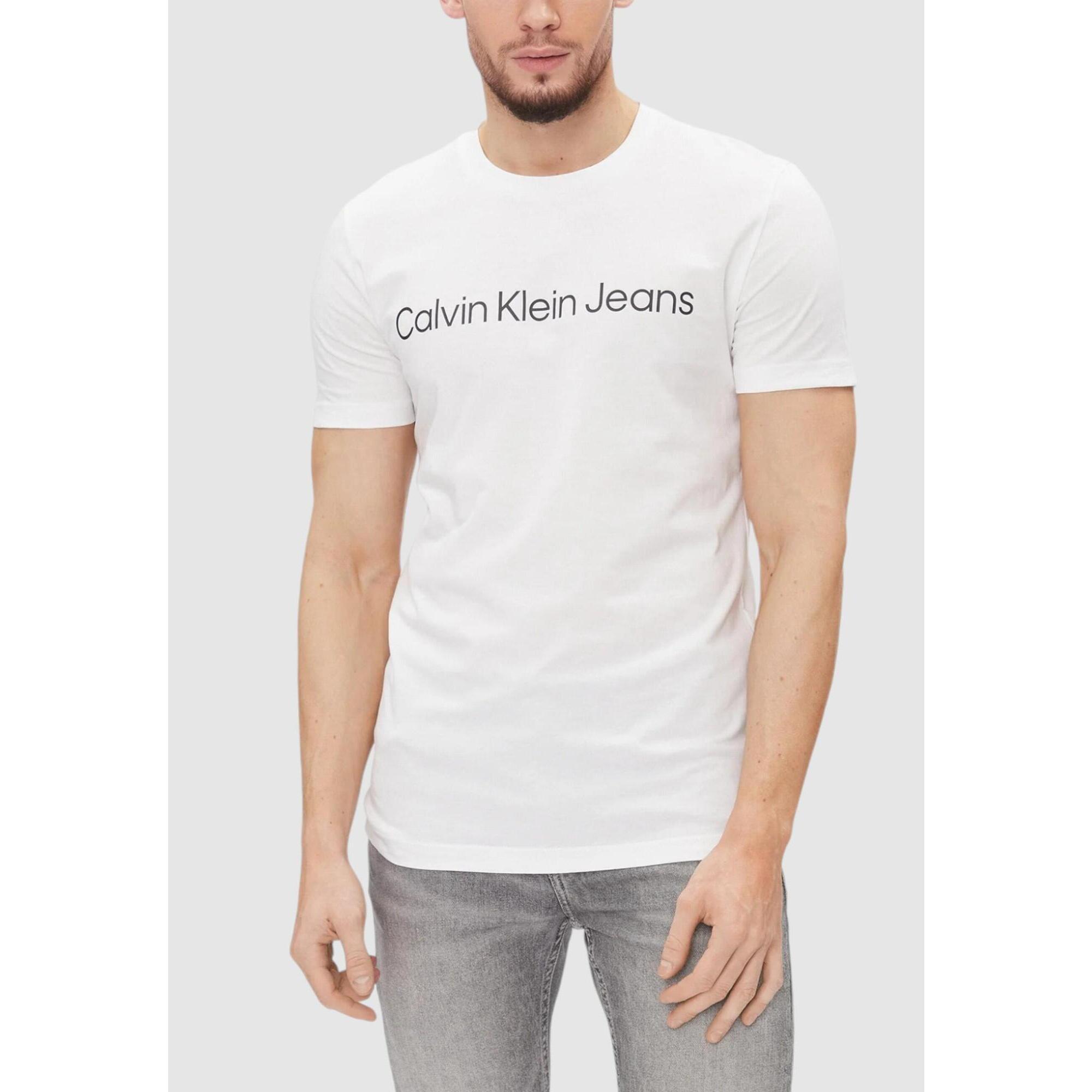 Calvin Klein - T-shirt Crop Top Core Institutional Homme Blanc - T-shirt Crop Top - Blanc - Decathlon